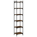 bogreol 6 hylder 40x30x188 cm konstrueret træ røget eg