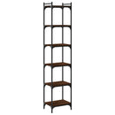 bogreol 6 hylder 40x30x188 cm konstrueret træ brunt eg