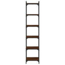 bogreol 6 hylder 40x30x188 cm konstrueret træ brunt eg