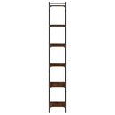bogreol 6 hylder 40x30x188 cm konstrueret træ brunt eg
