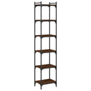 bogreol 6 hylder 40x30x188 cm konstrueret træ brunt eg