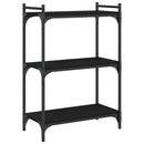 bogreol med 3 hylder 60x30x86 cm konstrueret træ sort