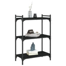 bogreol med 3 hylder 60x30x86 cm konstrueret træ sort