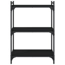 bogreol med 3 hylder 60x30x86 cm konstrueret træ sort
