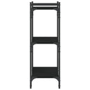 bogreol med 3 hylder 60x30x86 cm konstrueret træ sort