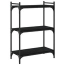 bogreol med 3 hylder 60x30x86 cm konstrueret træ sort