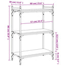bogreol med 3 hylder 60x30x86 cm konstrueret træ sort