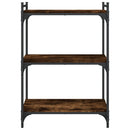 bogreol 60x30x86 cm 3 hylder konstrueret træ røget eg