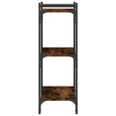 bogreol 60x30x86 cm 3 hylder konstrueret træ røget eg