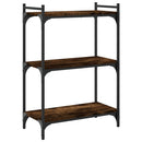 bogreol 60x30x86 cm 3 hylder konstrueret træ røget eg