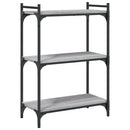 bogreol 60x30x86 cm 3 hylder konstrueret træ grå sonoma-eg