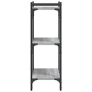 bogreol 60x30x86 cm 3 hylder konstrueret træ grå sonoma-eg