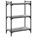 bogreol 60x30x86 cm 3 hylder konstrueret træ grå sonoma-eg