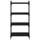 bogreol med 4 hylder 60x30x120 cm konstrueret træ sort