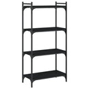 bogreol med 4 hylder 60x30x120 cm konstrueret træ sort