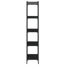 bogreol med 5 hylder 60x30x154 cm konstrueret træ sort