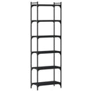bogreol med 6 hylder 60x30x188 cm konstrueret træ sort
