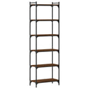 bogreol 6 hylder 60x30x188 cm konstrueret træ brunt eg