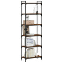 bogreol 6 hylder 60x30x188 cm konstrueret træ brunt eg