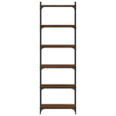 bogreol 6 hylder 60x30x188 cm konstrueret træ brunt eg