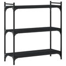 bogreol med 3 hylder 80x30x86 cm konstrueret træ sort