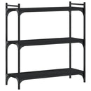 bogreol med 3 hylder 80x30x86 cm konstrueret træ sort