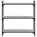 bogreol 3 hylder 80x30x86 cm konstrueret træ grå sonoma-eg