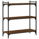 bogreol 3 hylder 80x30x86 cm konstrueret træ brun