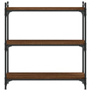 bogreol 3 hylder 80x30x86 cm konstrueret træ brun