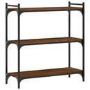 bogreol 3 hylder 80x30x86 cm konstrueret træ brun