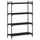 bogreol med 4 hylder 80x30x120 cm konstrueret træ sort