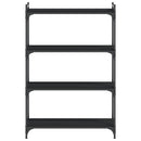 bogreol med 4 hylder 80x30x120 cm konstrueret træ sort