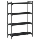 bogreol med 4 hylder 80x30x120 cm konstrueret træ sort