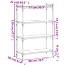 bogreol med 4 hylder 80x30x120 cm konstrueret træ sort