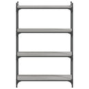 bogreol 4 hylder 80x30x120 cm konstrueret træ grå sonoma-eg