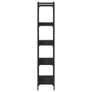 bogreol med 5 hylder 80x30x154 cm konstrueret træ sort