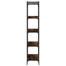 bogreol 5 hylder 80x30x154 cm konstrueret træ røget eg