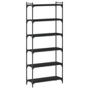 bogreol med 6 hylder 80x30x188 cm konstrueret træ sort