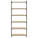 bogreol 6 hylder 80x30x188 cm konstrueret træ sonoma-eg