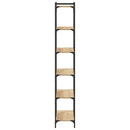 bogreol 6 hylder 80x30x188 cm konstrueret træ sonoma-eg