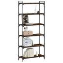 bogreol 6 hylder 80x30x188 cm konstrueret træ røget eg