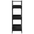 bogreol med 3 hylder 100x33x108,5 cm konstrueret træ sort