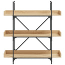 bogreol med 3 hylder 100x33x108,5 cm konstrueret træ sonoma-eg