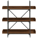 bogreol med 3 hylder 100x33x108,5 cm konstrueret træ brun eg