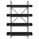 bogreol med 4 hylder 100x33x108,5 cm konstrueret træ sort