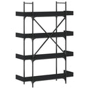 bogreol med 4 hylder 100x33x108,5 cm konstrueret træ sort