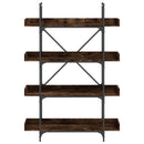 bogreol med 4 hylder 100x33x145,5 cm konstrueret træ røget eg