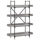 bogreol 100x33x145,5 cm 4 hylder konstrueret træ grå sonoma-eg