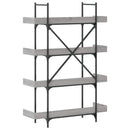 bogreol 100x33x145,5 cm 4 hylder konstrueret træ grå sonoma-eg
