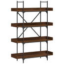 bogreol med 4 hylder 100x33x145,5 cm konstrueret træ brunt eg
